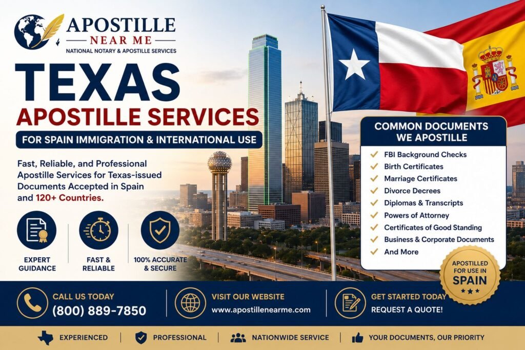 Texas Apostille Services for Spain Immigration Residency