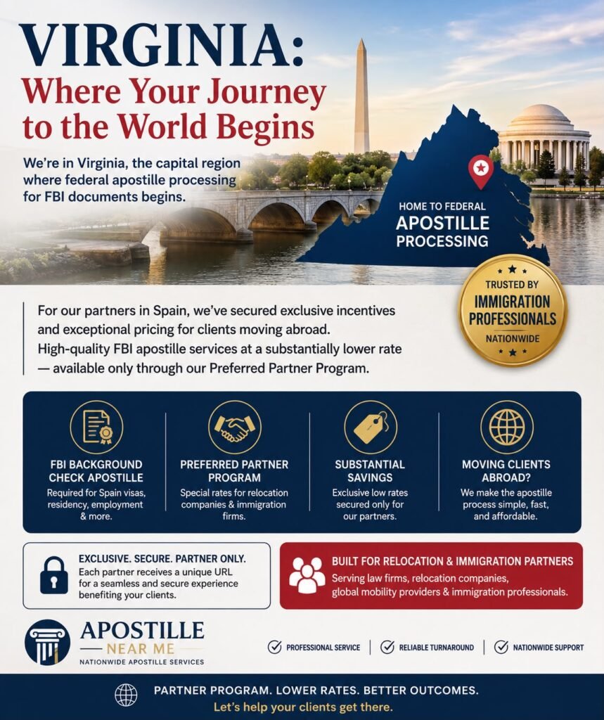 Virginia Where Federal Apostille Processing Begins